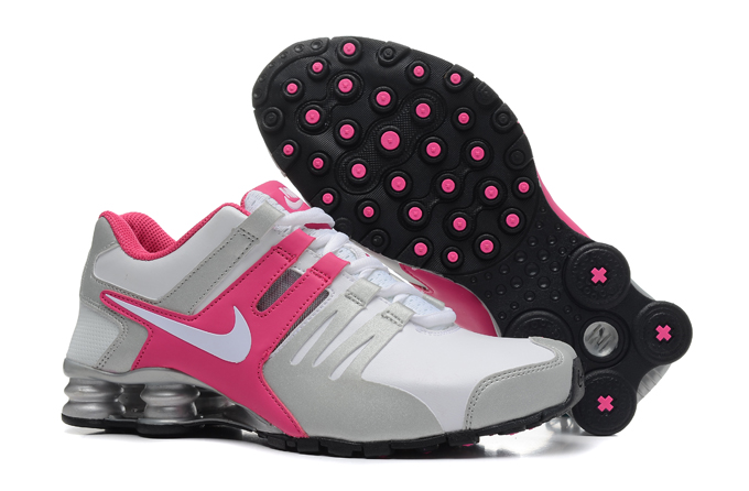 Les Femmes Nike Shox Actuel Argent Rose